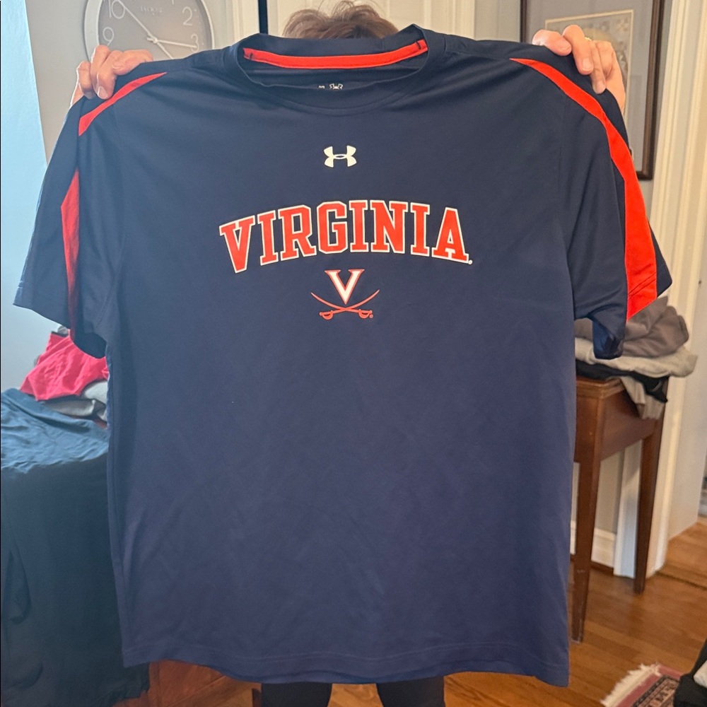 Under Armour Navy and Orange Virginia Cavaliers Performance Tee